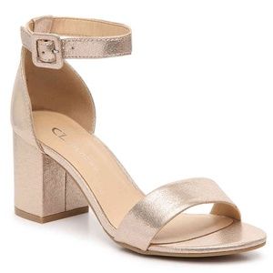 CL by Laundry - gold chunky heel, size 10